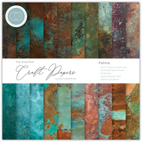 The Essential Craft Papers 6x6 Patina by Craft Consortium - Craftywaftyshop