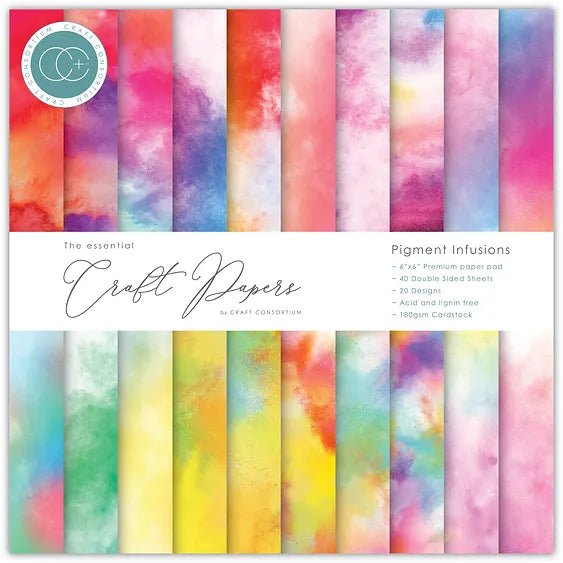 The Essential Craft Papers 6x6 Pigment Infusions by Craft Consortium - Craftywaftyshop