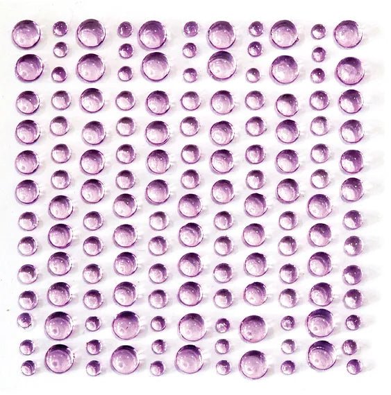 The Essential Embellishments Adhesive Dew Drops Lilac by Craft Consortium - Craftywaftyshop