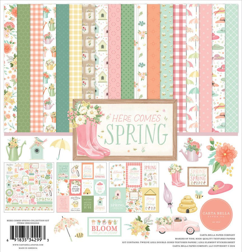 Carta Bella Here Comes Spring Collection Kit 12x12 - Craftywaftyshop