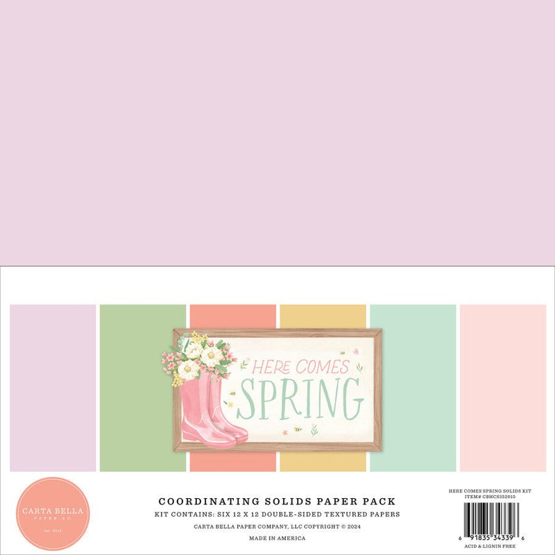 Carta Bella Here Comes Spring Solids Kit 12x12 - Craftywaftyshop