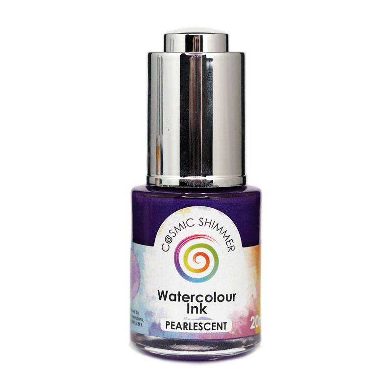 Cosmic Shimmer Pearlescent Watercolour Ink Purple Twilight 20ml by Creative Expressions - Craftywaftyshop