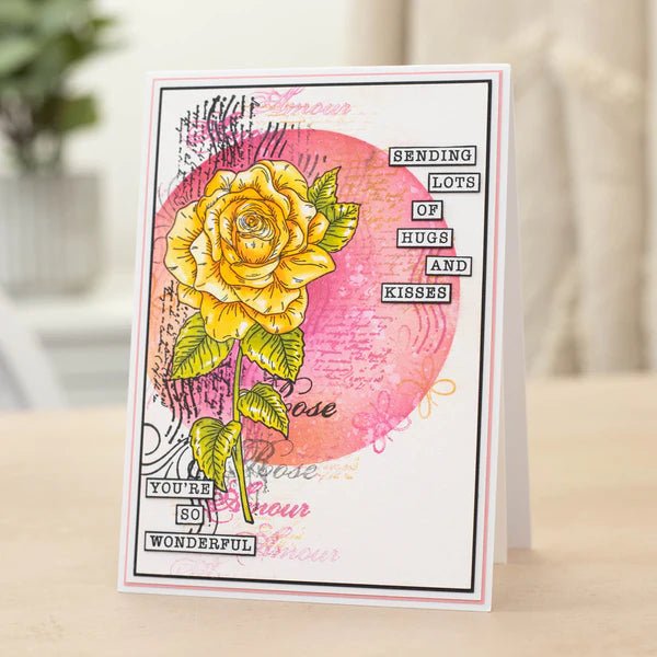 Crafters Companion Floral Collage Stamp Romantic Rose - Craftywaftyshop