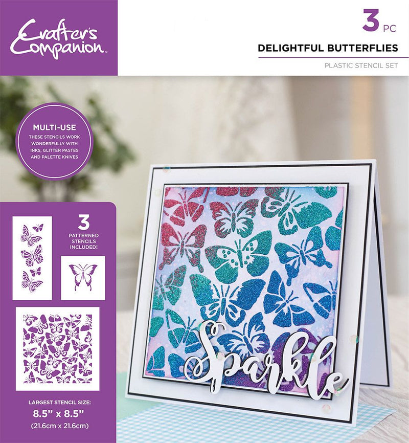 Delightful Butterflies Stencil Set by Crafters Companion - Craftywaftyshop