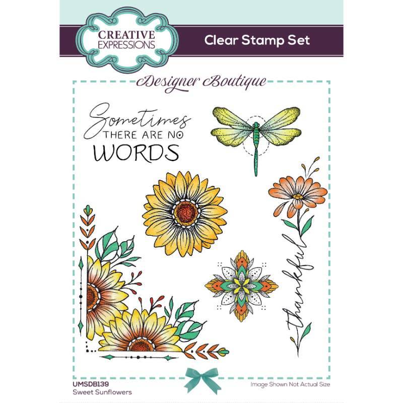 Designer Boutique Sweet Sunflowers 6 in x 4 in Stamp Set by Creative Expressions - Craftywaftyshop