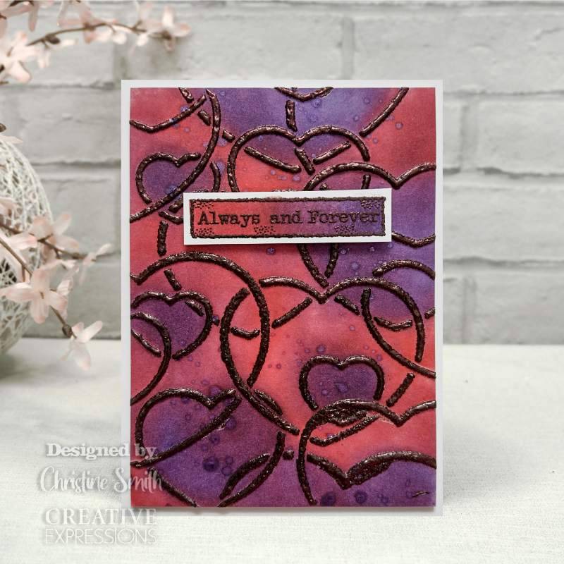 Entwined Hearts DL Stencil 4 in x 8 in (10.0 x 20.3 cm) by Creative Expressions - Craftywaftyshop