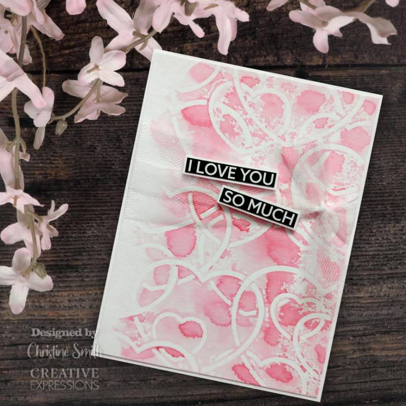 Entwined Hearts DL Stencil 4 in x 8 in (10.0 x 20.3 cm) by Creative Expressions - Craftywaftyshop