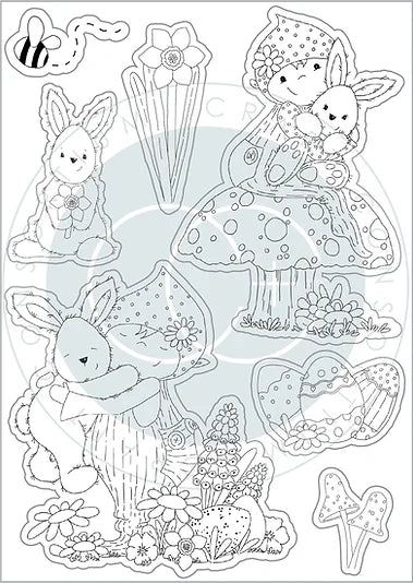 Let Spring Begin Stamp Set Bunny by Craft Consortium - Craftywaftyshop