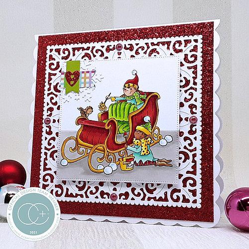 Made by Elves Sleigh Stamp Set by Craft Consortium - Craftywaftyshop