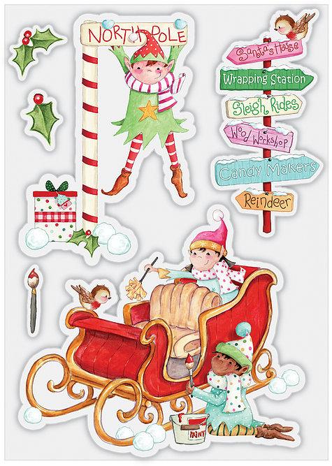 Made by Elves Sleigh Stamp Set by Craft Consortium - Craftywaftyshop