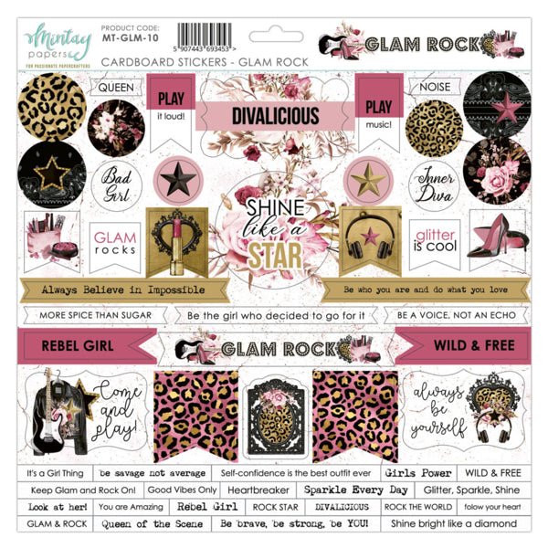 Mintay Glam Rock Decorative Stickers - Craftywaftyshop