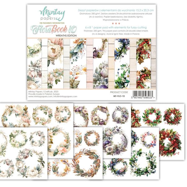 Mintay Paper Pad Flora 10 Wreaths Edition - Craftywaftyshop