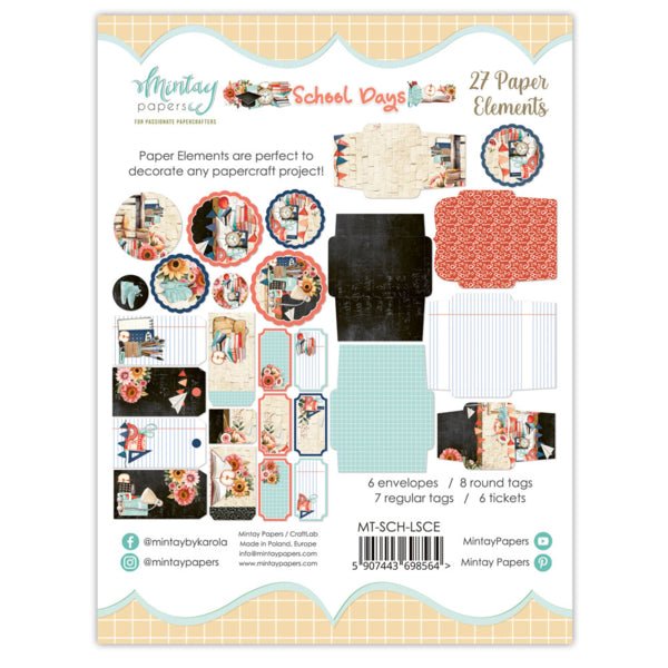 Mintay School Days Paper Elements - Craftywaftyshop