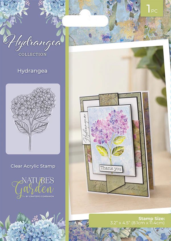 Nature's Garden Hydrangea Clear Acrylic Stamps Hydrangea by Crafters Companion - Craftywaftyshop