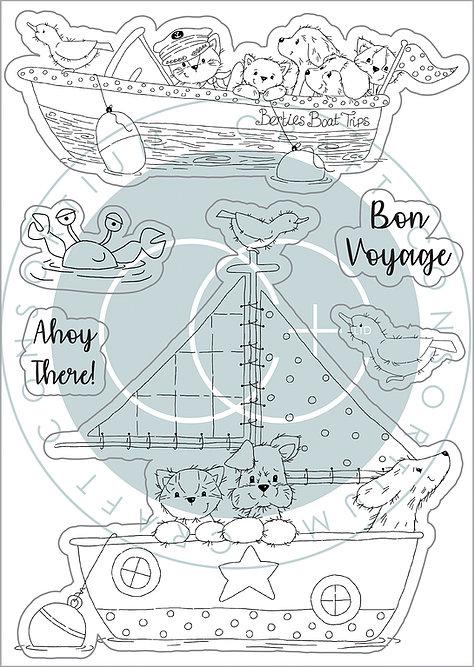 Sandy Paws Bon Voyage Stamp Set by Craft Consortium - Craftywaftyshop