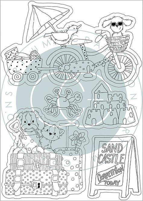 Sandy Paws Sand Castle Stamp Set by Craft Consortium - Craftywaftyshop