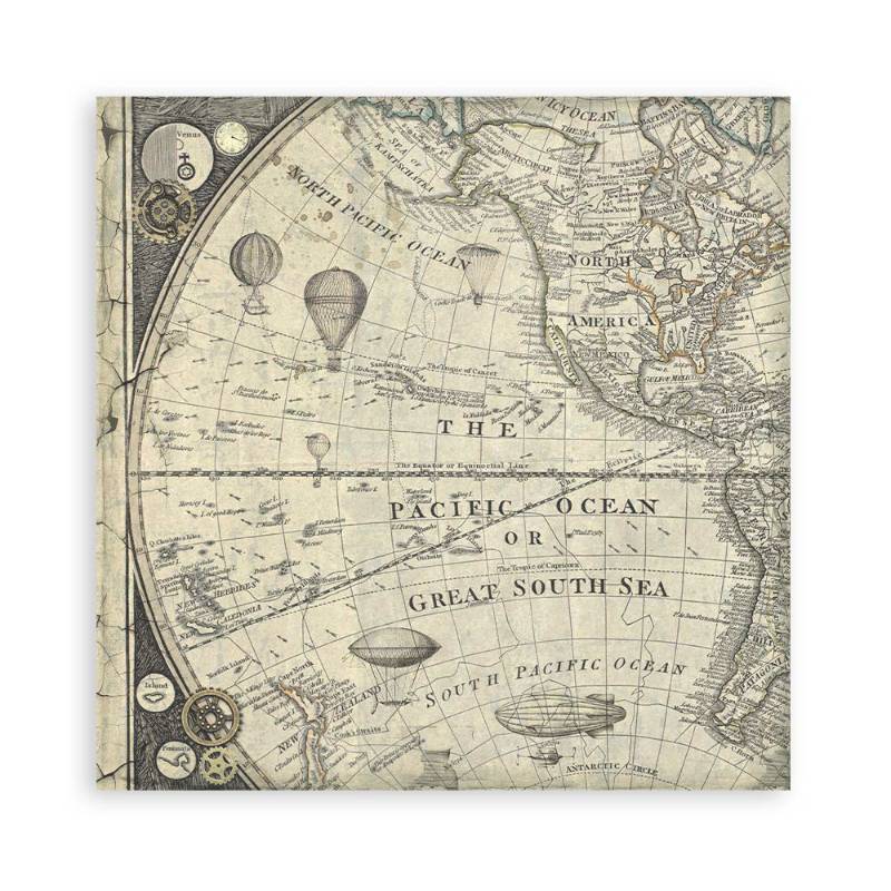 Stamperia Scrapbooking Pad (12×12) Background Selection Voyages Fantastiques - Craftywaftyshop