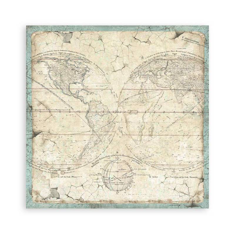 Stamperia Scrapbooking Pad (12×12) Background Selection Voyages Fantastiques - Craftywaftyshop