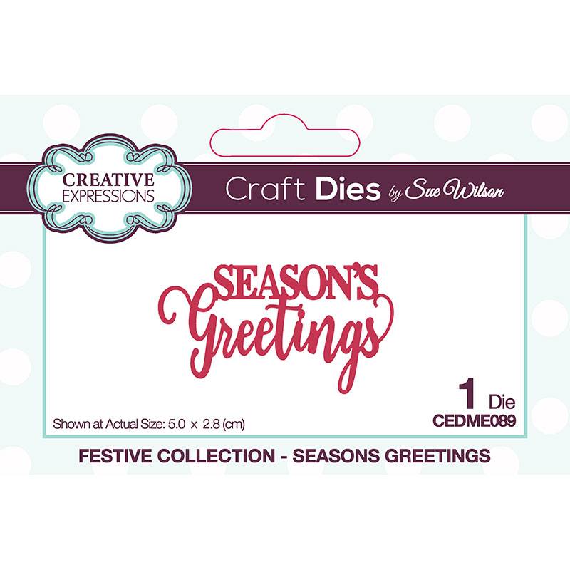 Sue Wilson Mini Expressions Seasons Greetings Craft Die by Creative Expressions - Craftywaftyshop