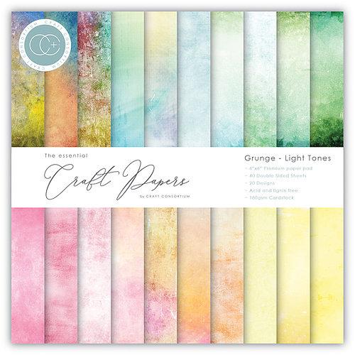 The Essential Craft Papers 6x6 Grunge Light Tones by Craft Consortium - Craftywaftyshop