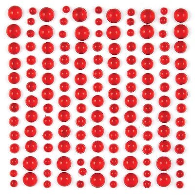 The Essential Embellishments Adhesive Dew Drops Red by Craft Consortium - Craftywaftyshop